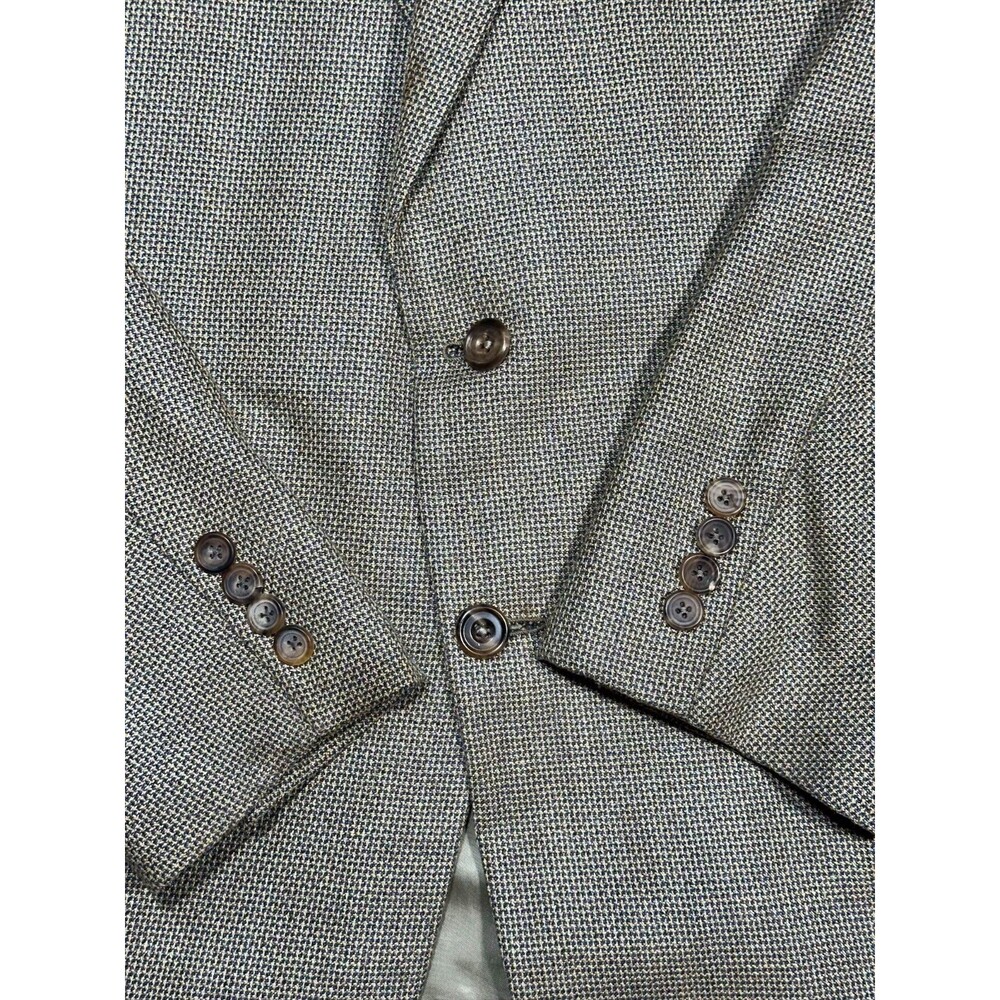 Vintage Hickey Freeman 44L Silk Wool Sport Coat Blazer Brown USA Union Made - Picture 13 of 13